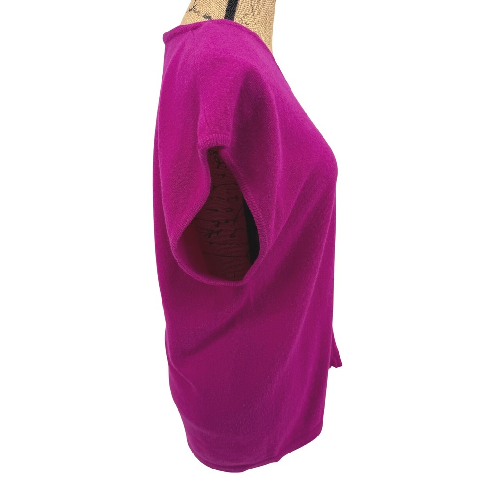 Vtg CHAUS V Neck Sweater Vest Womens S Purple Wool Angora Blend Italy Made Retro - Picture 4 of 7